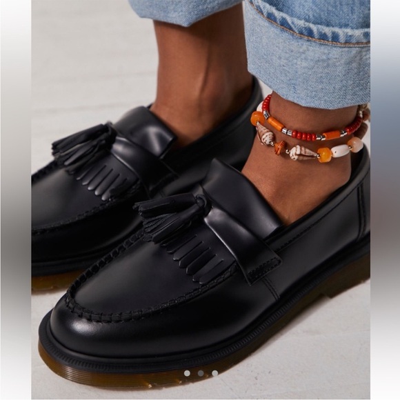 DR. MARTEN Adrian Leather Black Tassel Oxford Slip On Loafers - Womens 8 - Picture 2 of 13